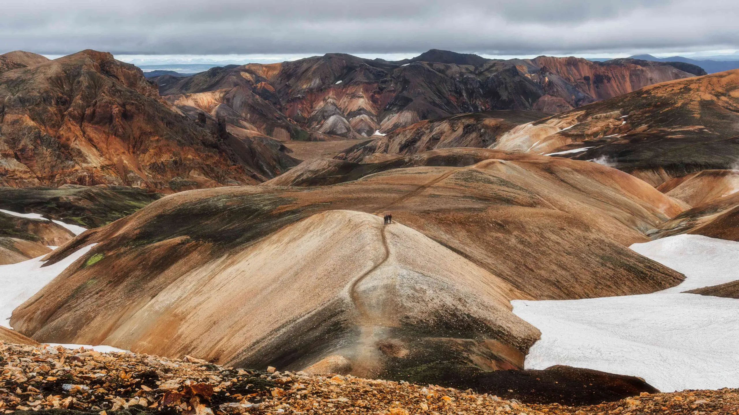 mountains during a trek in Iceland