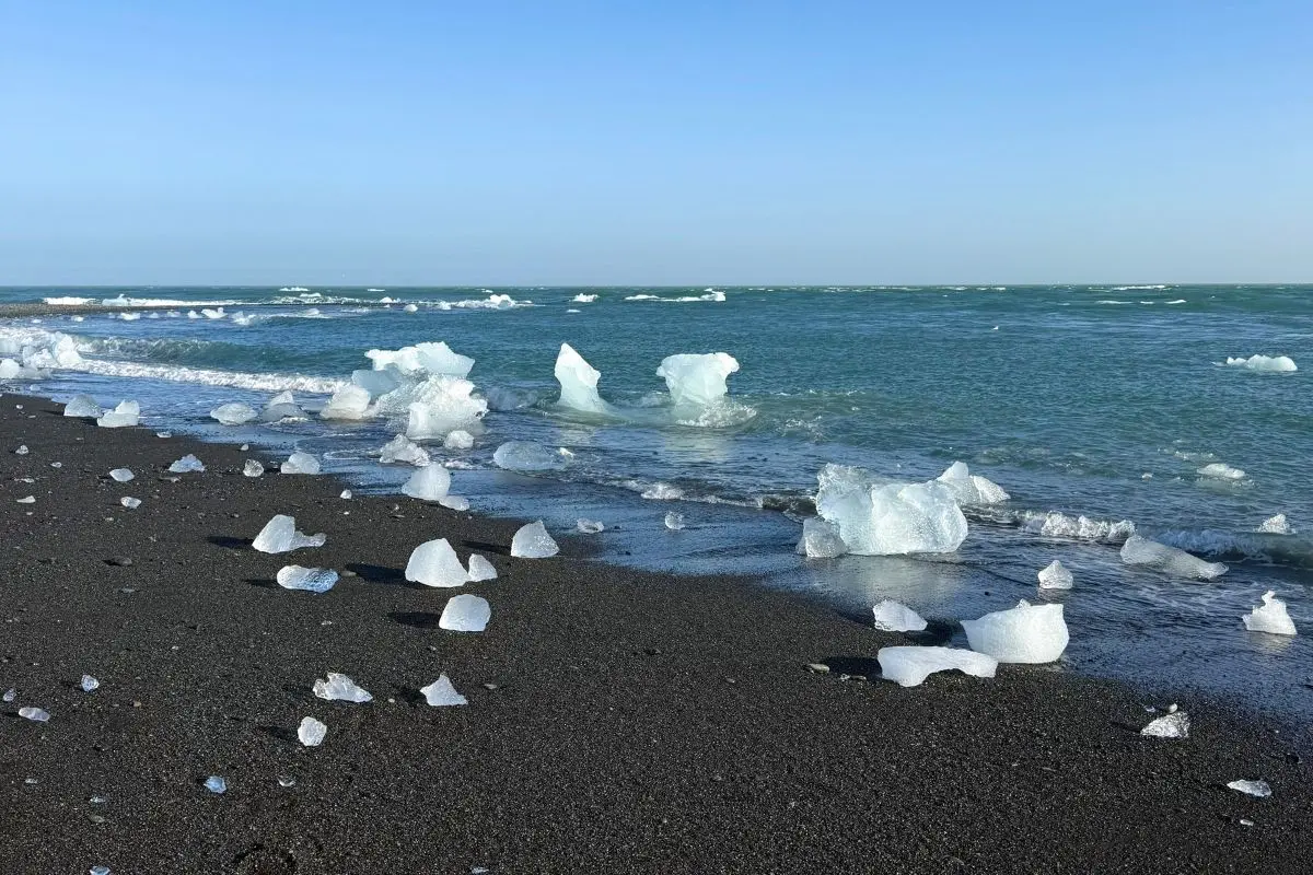 Glaciers in Iceland and black sand beaches in Iceland